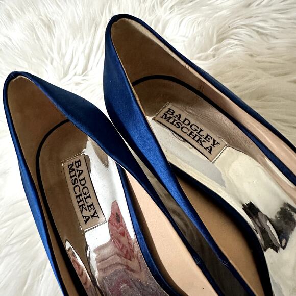 Badgley Mischka Satin Cher Pumps Sz 10 - Picture 3 of 6